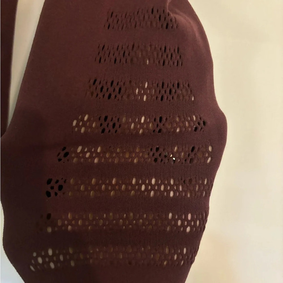 lululemon Reveal Crop (17”) Cut Out Sides Pocket Front Waist Seamless Dark Adobe - Picture 3 of 7